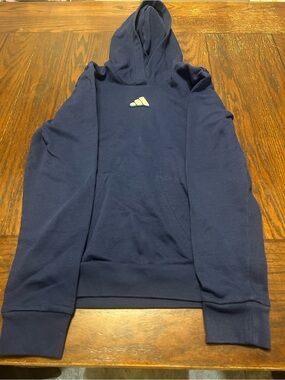 Adidas Kids Youth Large 14/16 Navy Blue Pullover Hoodie Embroidered Logo